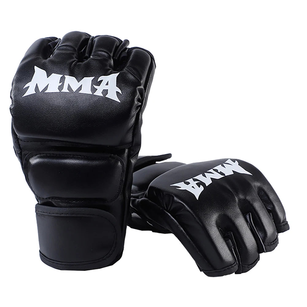 Thick Boxing Gloves MMA Gloves Half Finger Sanda Taekwondo Fight MMA Adult Sandbag Gloves Professional TKD Training Equipment