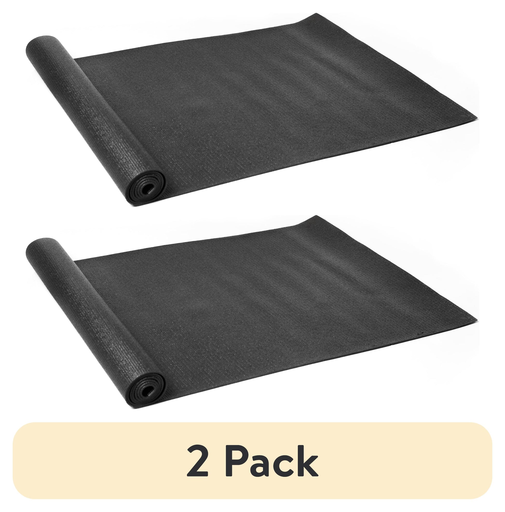 PVC Yoga Mat, 3Mm, Dark Gray, 68Inx24In, Nonslip, Cushioning for Support and Stability