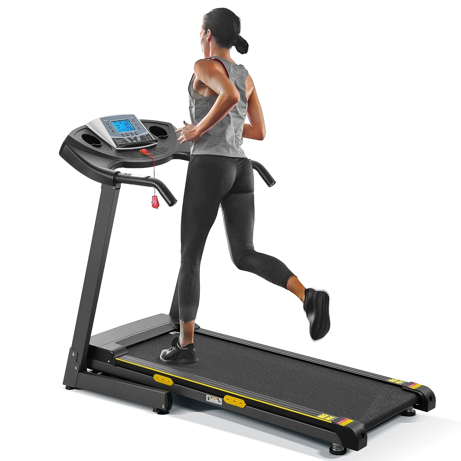 Treadmill with Auto Incline Folding Treadmill 12% Incline 2.5 Horse Power 15 Preset for Home Use 8.5 Mph Range