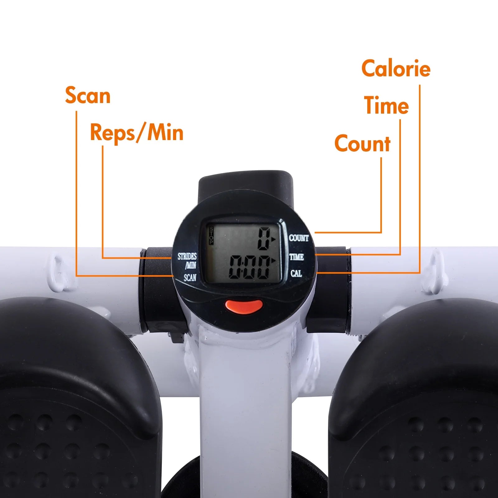 Steppers for Exercise, Stair Stepper with Resistance Bands, Mini Stepper Health & Fitness Stepper with LCD Monitor White